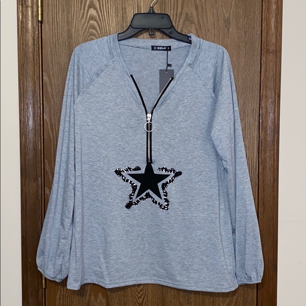 Star zip shirt